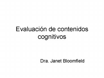 Evaluacin de contenidos cognitivos