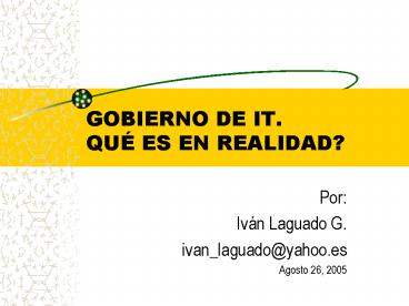 GOBIERNO DE IT' QU ES EN REALIDAD