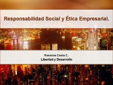 Responsabilidad Social y tica Empresarial'