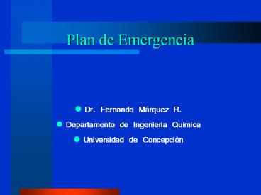 Plan de Emergencia