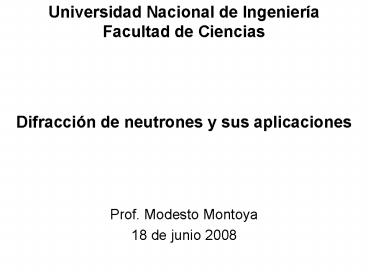 Universidad Nacional de Ingeniera Facultad de Ciencias