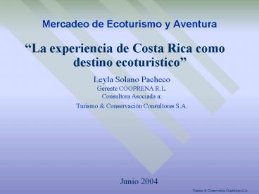 Mercadeo de Ecoturismo y Aventura