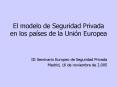 El modelo de Seguridad Privada en los pases de la Unin Europea PowerPoint PPT Presentation