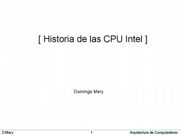 Historia de las CPU Intel