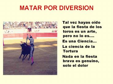 MATAR POR DIVERSION