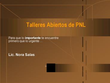 Talleres Abiertos de PNL