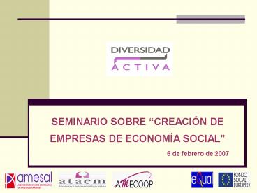 SEMINARIO SOBRE CREACIN DE EMPRESAS DE ECONOMA SOCIAL