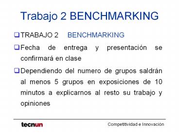 Trabajo 2 BENCHMARKING