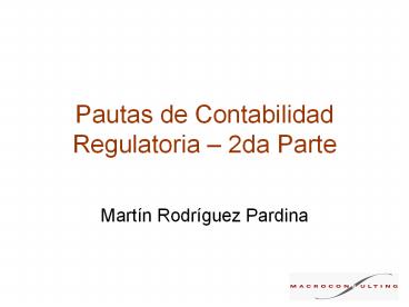 Pautas de Contabilidad Regulatoria 