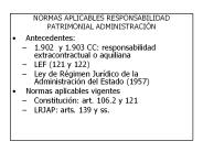 NORMAS APLICABLES RESPONSABILIDAD PATRIMONIAL ADMINISTRACIN