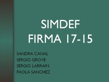 SIMDEF FIRMA 17-15