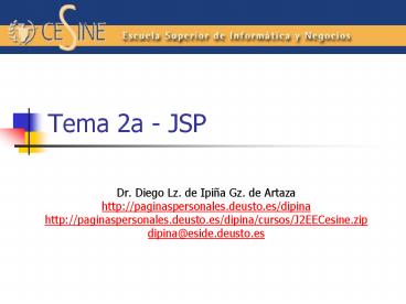 PPT – Tema 2a - JSP PowerPoint presentation | free to download - id ...