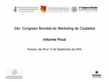 2do' Congreso Mundial de Marketing de Ciudades