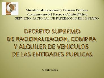 OBJETO DEL DECRETO SUPREMO