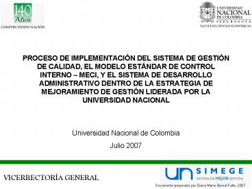PPT – PROCESO DE IMPLEMENTACIN DEL SISTEMA DE GESTIN DE CALIDAD, EL ...