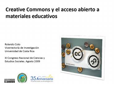 Creative Commons y el acceso abierto a materiales educativos