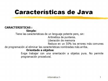 Caractersticas de Java