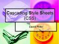 Cascading Style Sheets (CSS) PowerPoint PPT Presentation