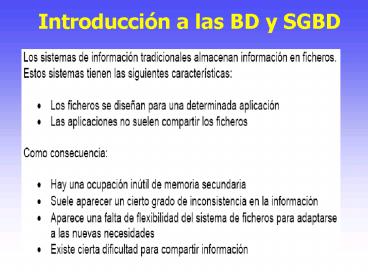 Introduccin a las BD y SGBD