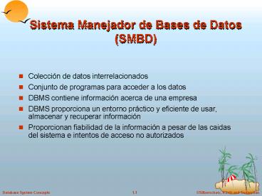 Sistema Manejador de Bases de Datos SMBD