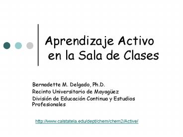 Aprendizaje Activo en la Sala de Clases