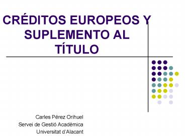 CRDITOS EUROPEOS Y SUPLEMENTO AL TTULO