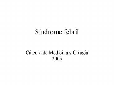 Sindrome febril