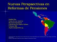 Nuevas Perspsectivas en Reformas de Pensiones