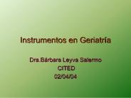 Instrumentos en Geriatr