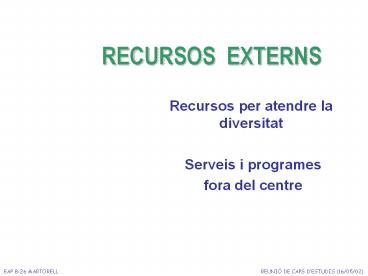 Recursos per atendre la diversitat