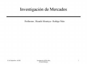 Investigacin de Mercados
