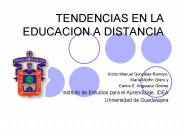 TENDENCIAS EN LA EDUCACION A DISTANCIA