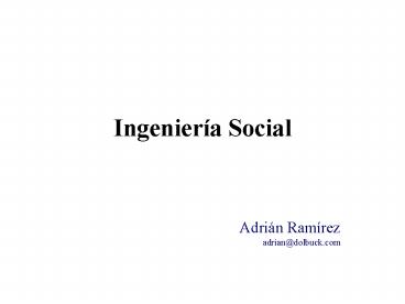 Ingeniera Social