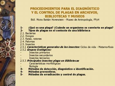 PROCEDIMIENTOS PARA EL DIAGN