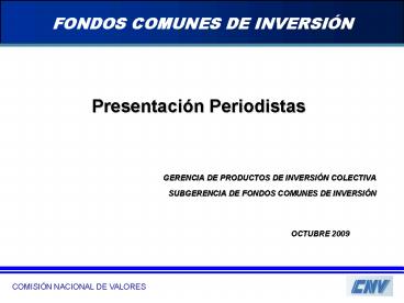 FONDOS COMUNES DE INVERSIN