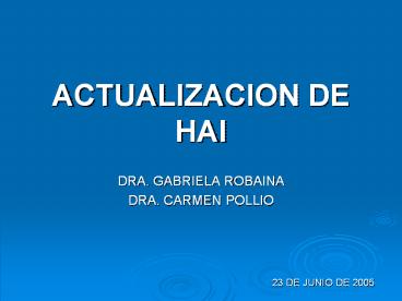 ACTUALIZACION DE HAI