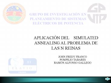 GRUPO DE INVESTIGACIN EN PLANEAMIENTO DE SISTEMAS ELCTRICOS DE POTENCIA