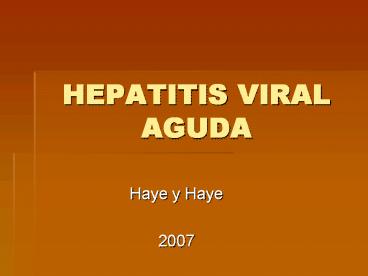 HEPATITIS VIRAL AGUDA