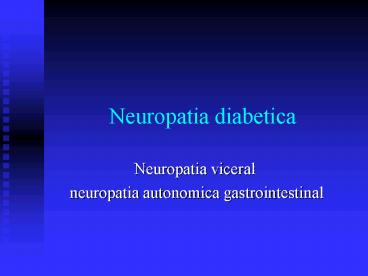 Neuropatia diabetica