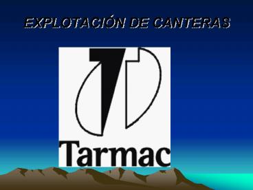 EXPLOTACIN DE CANTERAS