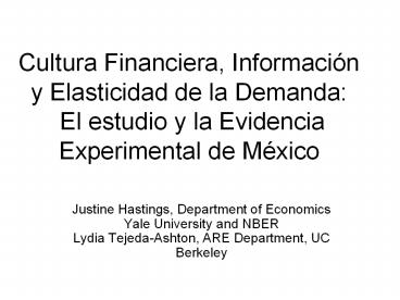 Cultura Financiera, Informaci