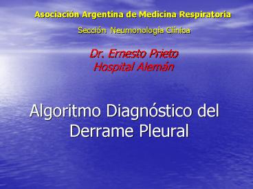 Algoritmo Diagnstico del Derrame Pleural