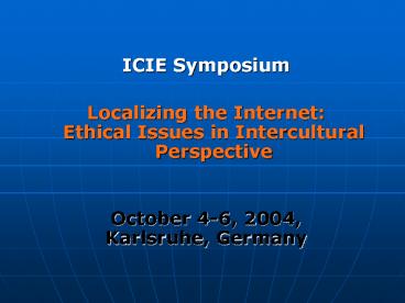 ICIE Symposium
