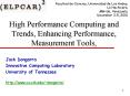 High Performance Computing and Trends, Enhancing Performance, Measurement Tools, PowerPoint PPT Presentation