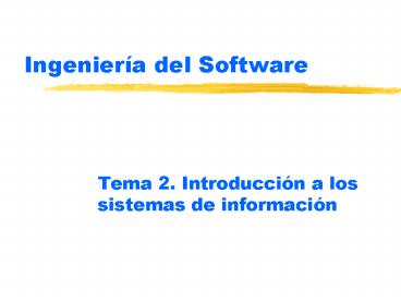 Ingeniera del Software