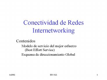 Conectividad de Redes Internetworking