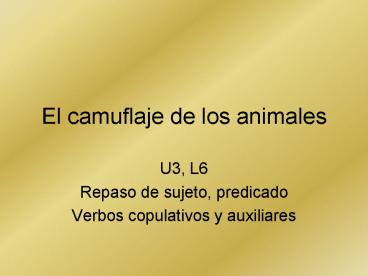 El camuflaje de los animales