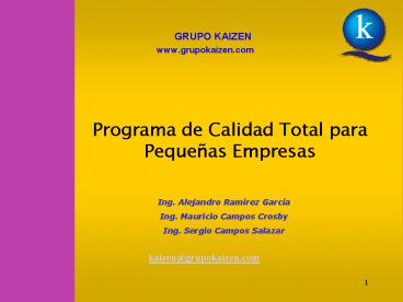 Programa de Calidad Total para Pequeas Empresas
