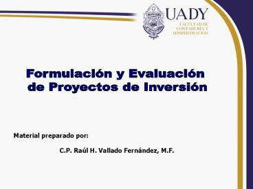 Estudio y evaluacin de proyectos de inversin