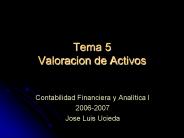 Tema 5 Valoracion de Activos